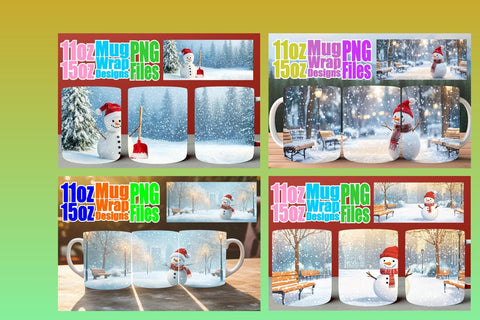 15x Mug Wrap Sublimation , Winter Sublimation afrosvg 