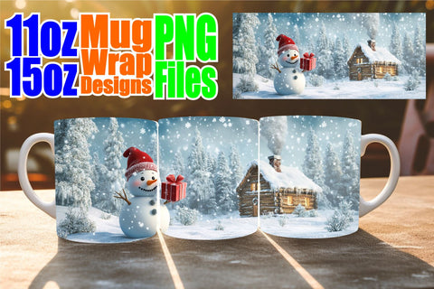 15x Mug Wrap Sublimation , Winter Sublimation afrosvg 