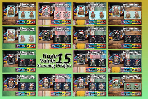 15x Mug Wrap Sublimation , Xmas Sublimation afrosvg 