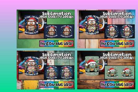 15x Mug Wrap Sublimation , Xmas Sublimation afrosvg 