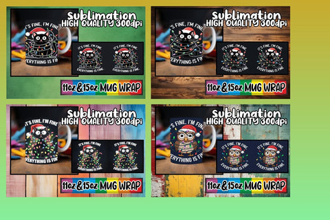 15x Mug Wrap Sublimation , Xmas Sublimation afrosvg 