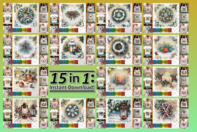 15x PNG Bundle Collection , Christmas Sublimation afrosvg 