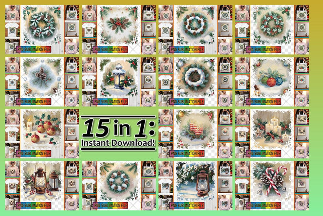 15x PNG Bundle Collection , Christmas Sublimation afrosvg 