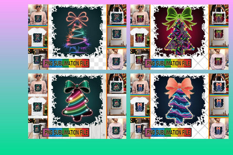 15x PNG Bundle Collection Set , Neon Xmas Sublimation afrosvg 