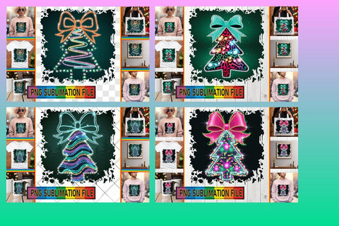 15x PNG Bundle Collection Set , Neon Xmas Sublimation afrosvg 