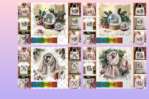 15x PNG Bundle Design Kit , Christmas Sublimation afrosvg 