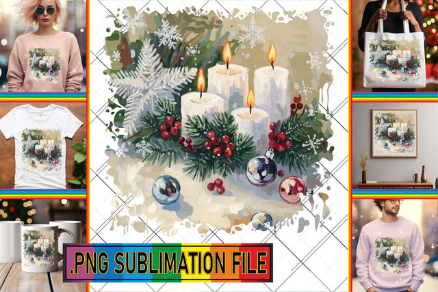 15x PNG Bundle Design Kit , Christmas Sublimation afrosvg 