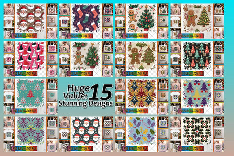15x PNG Bundle Design Kit , Christmas Sublimation afrosvg 