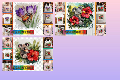 15x PNG Bundle Designs , Animals Sublimation afrosvg 