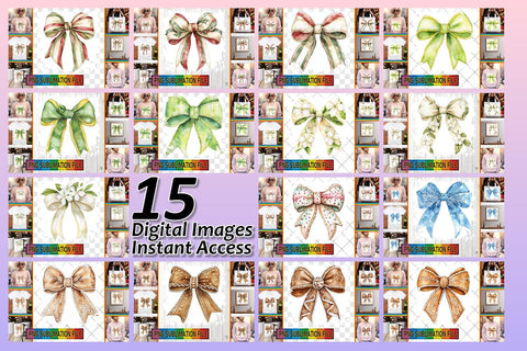 15x PNG Bundle Designs , Bow Sublimation afrosvg 