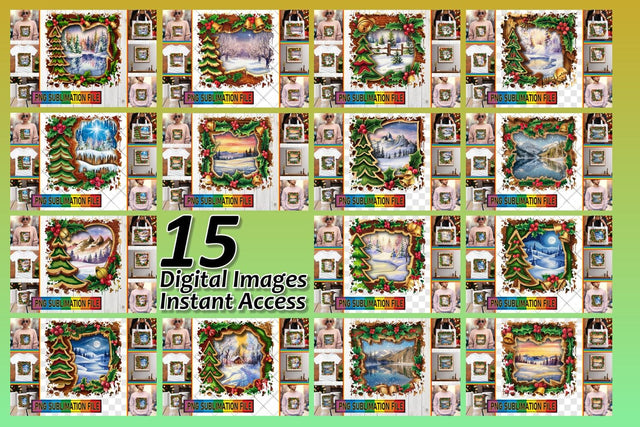 15x PNG Bundle of Designs , Christmas Sublimation afrosvg 