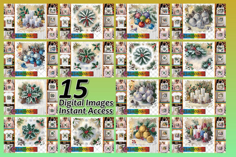 15x PNG Bundle of Designs Pack , Christmas Sublimation afrosvg 