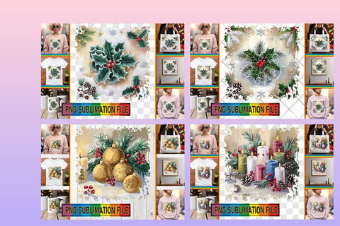 15x PNG Bundle of Designs Pack , Christmas Sublimation afrosvg 