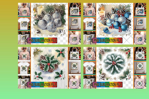 15x PNG Bundle of Designs Pack , Christmas Sublimation afrosvg 
