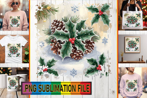 15x PNG Bundle of Designs Pack , Christmas Sublimation afrosvg 