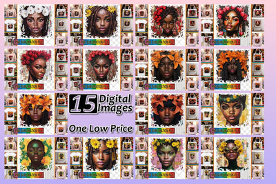 15x PNG Bundle Pack , Woman Sublimation afrosvg 