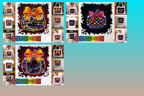 15x PNG Collection Bundle , Neon Fall Sublimation afrosvg 
