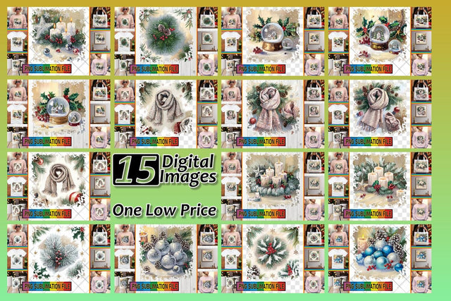 15x PNG Design Bundle for Crafting , Christmas Sublimation afrosvg 