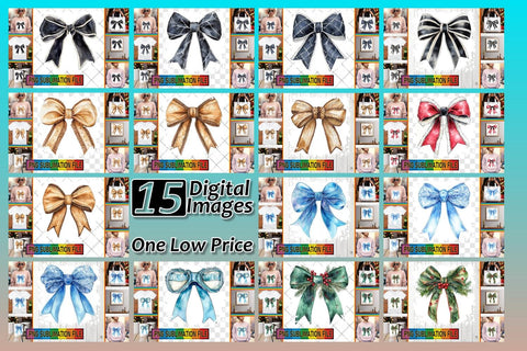 15x PNG Design Collection , Bow Sublimation afrosvg 