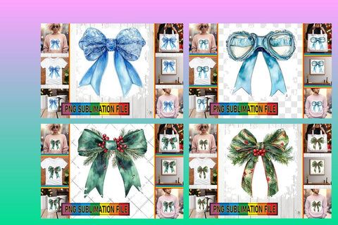 15x PNG Design Collection , Bow Sublimation afrosvg 