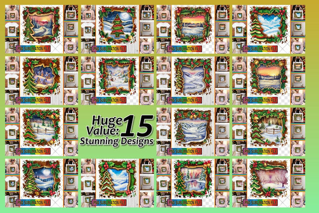 15x PNG Design Collection , Christmas Sublimation afrosvg 
