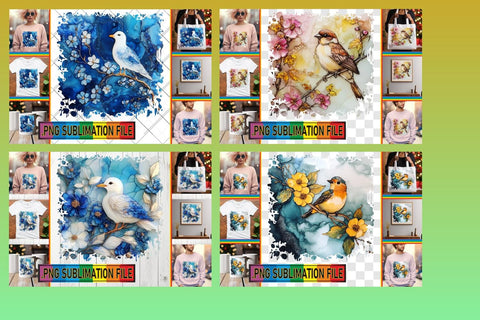 15x PNG Design Kit Bundle , 3D Bird Sublimation afrosvg 