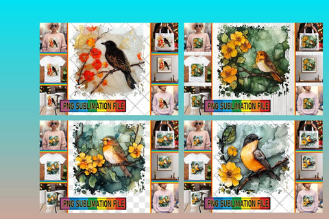 15x PNG Design Kit Bundle , 3D Bird Sublimation afrosvg 