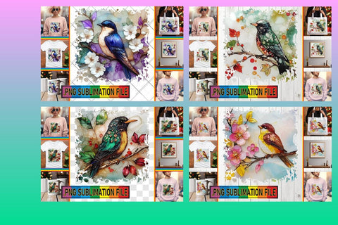 15x PNG Design Kit Bundle , 3D Bird Sublimation afrosvg 