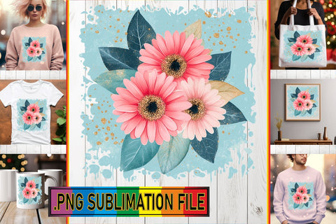 15x PNG Design Kit Bundle Pack , Flower Sublimation afrosvg 