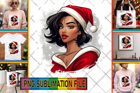 15x PNG Design Kit Collection Bundle , Xmas Girl Sublimation afrosvg 