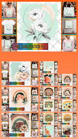 15x PNG Design Kit Collection , Flower Sublimation afrosvg 