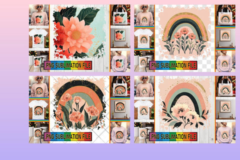 15x PNG Design Kit Collection , Flower Sublimation afrosvg 