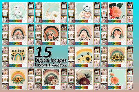 15x PNG Design Kit Collection , Flower Sublimation afrosvg 