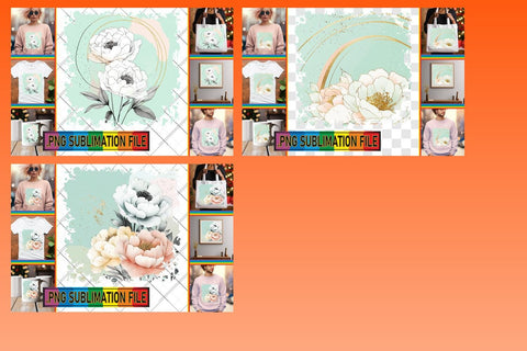 15x PNG Design Kit Collection , Flower Sublimation afrosvg 