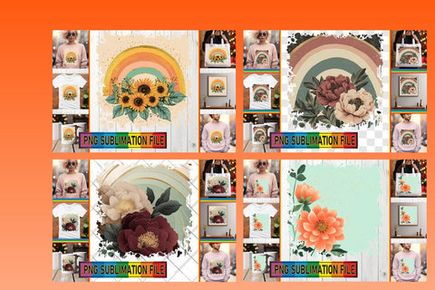 15x PNG Design Kit Collection , Flower Sublimation afrosvg 