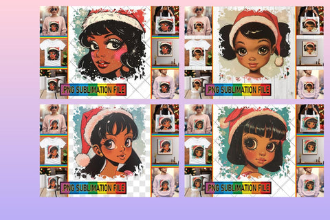 15x PNG Design Kit Collection Pack , Christmas Sublimation afrosvg 