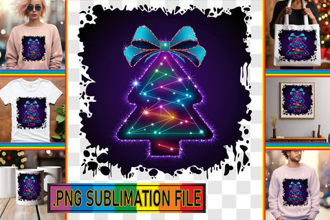 15x PNG Design Kit for Creative , Neon Xmas Sublimation afrosvg 