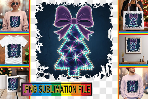 15x PNG Design Kit for Digital , Neon Xmas Sublimation afrosvg 