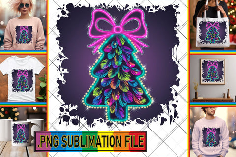 15x PNG Design Kit for Digital , Neon Xmas Sublimation afrosvg 