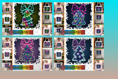 15x PNG Design Kit for Digital , Neon Xmas Sublimation afrosvg 