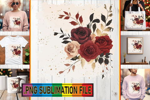 15x PNG Design Kit for Projects , Flower Sublimation afrosvg 