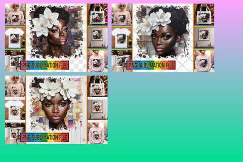15x PNG Design Kit for Sale , Woman Sublimation afrosvg 