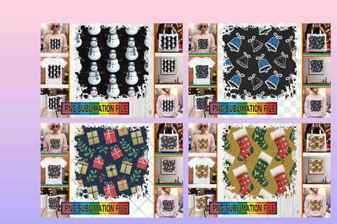 15x PNG Design Kit Set , Christmas Sublimation afrosvg 