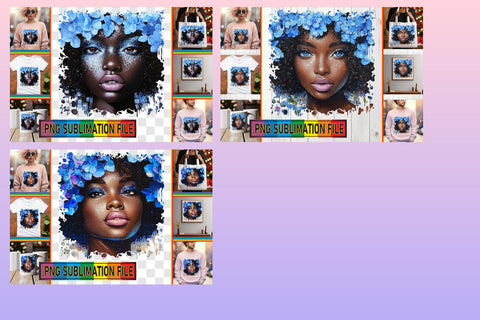 15x PNG Design Kit Set , Woman Sublimation afrosvg 