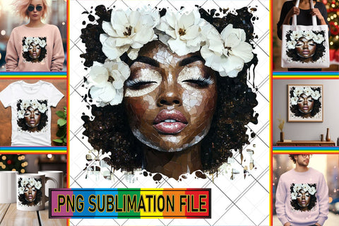 15x PNG Design Kit Set , Woman Sublimation afrosvg 