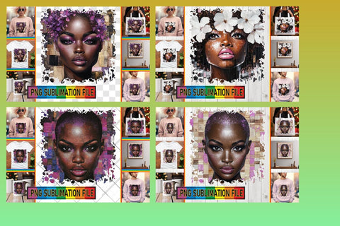 15x PNG Design Kit Set , Woman Sublimation afrosvg 