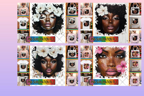 15x PNG Design Kit Set , Woman Sublimation afrosvg 