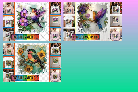 15x PNG Design Pack Bundle , 3D Bird Sublimation afrosvg 