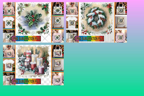 15x PNG Design Pack Collection , Christmas Sublimation afrosvg 
