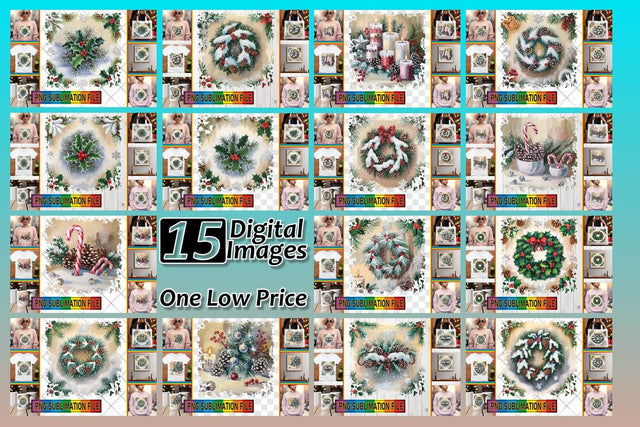 15x PNG Design Pack Collection , Christmas Sublimation afrosvg 